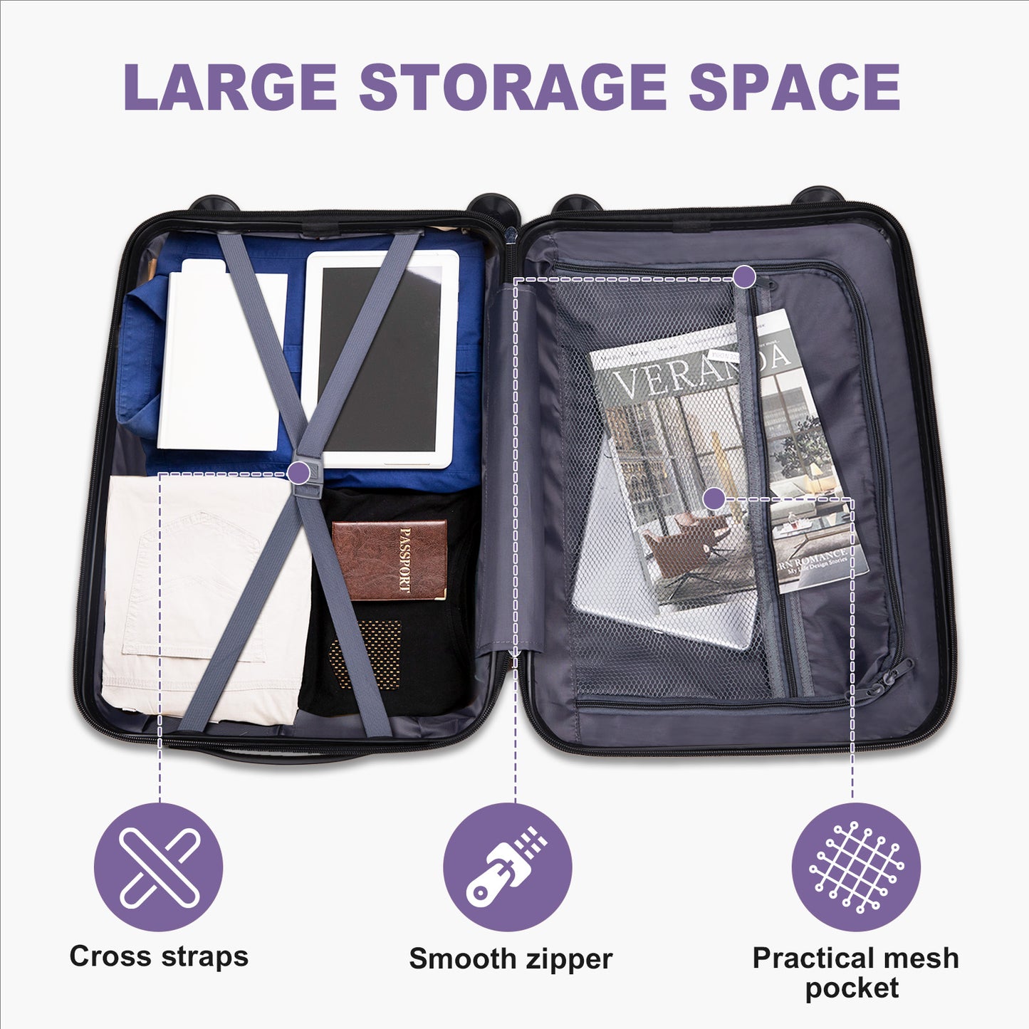 3-in-1 PP Trolley Case